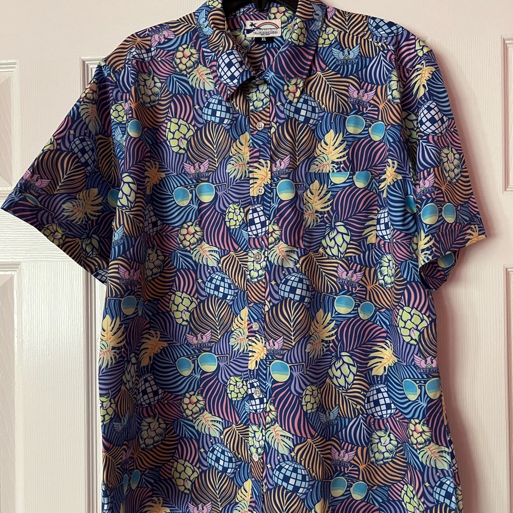 PSI International Gate City Brewing Mens Hawaiian Shirt Size XL NWOT